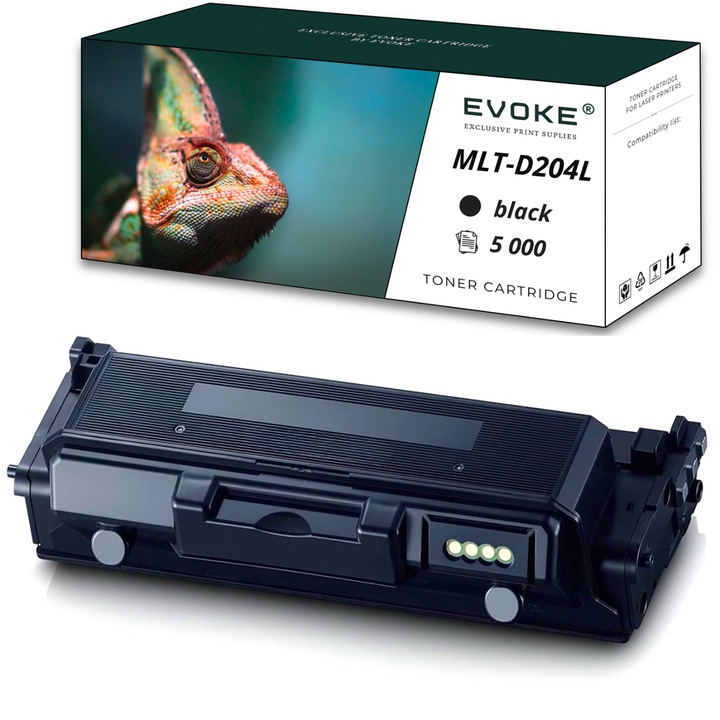 Toner cartus imprimanta pentru SAMSUNG MLT-D204L negru, 5000 pagini, MLTD204L 204L, compatibil cu M3875FW M4025ND M4025NX M4075FR