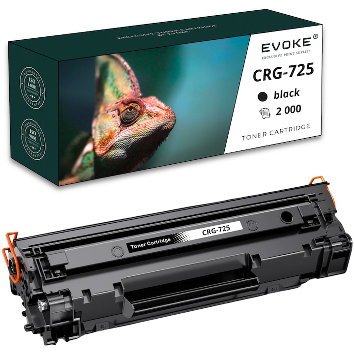 Toner cartus imprimanta pentru Canon CRG725 negru, 2000 pagini, CRG-725, compatibil cu LBP6000 LBP6020B LBP6030W MF3010