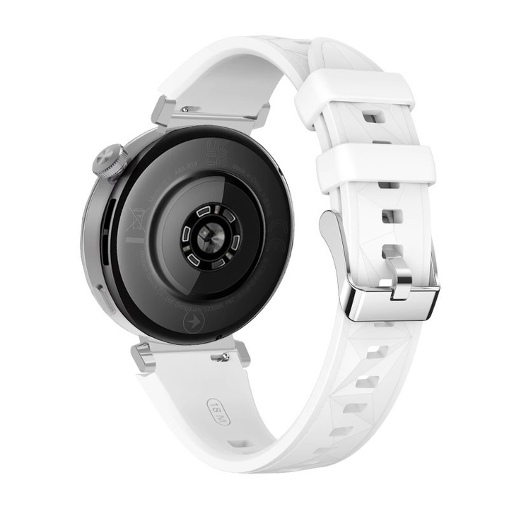Каишка, съвместима с Huawei Watch GT 4 5 GT4 GT5 41MM, GT5 PRO 42MM, Best Accessories, силикон, 18 мм, бял