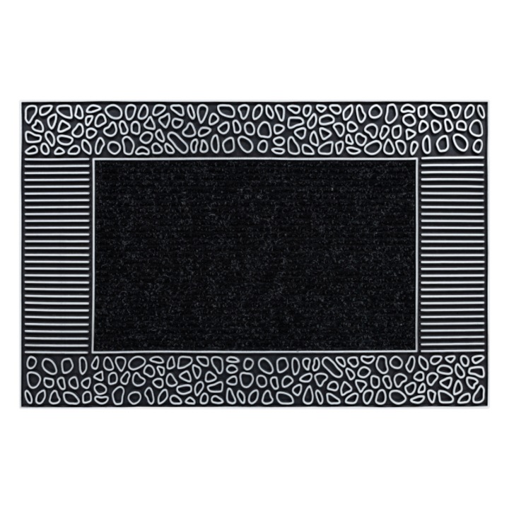 Covor DYWANY ŁUSZCZÓW antiderapant BH 222 pietre, exterior, interior - argint, 45x70 cm