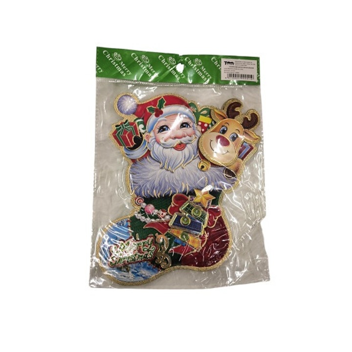 Karton ablakdísz, karácsonyi témájú, 24 x 19 cm, Clini 2X-0741