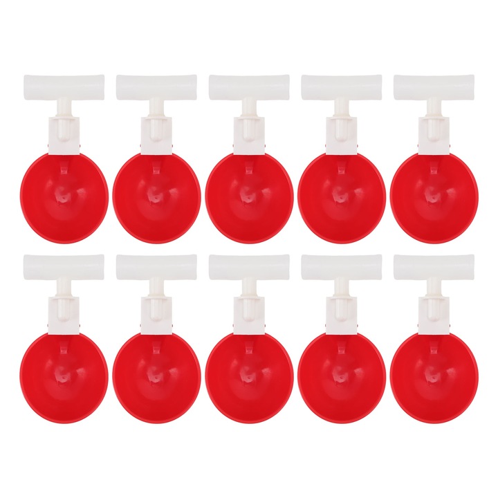 10 darabos automata itató készlet madaraknak, Jormftte, piros műanyag, tartós