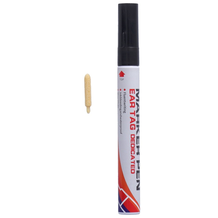 Jormftte állatfüljelölő, vízálló, fekete, cserélhető heggyel