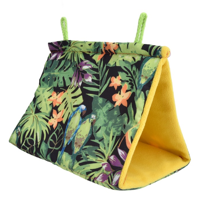 Jormftte madárfészek, háromszög alakú, puha anyag, könnyen tisztítható