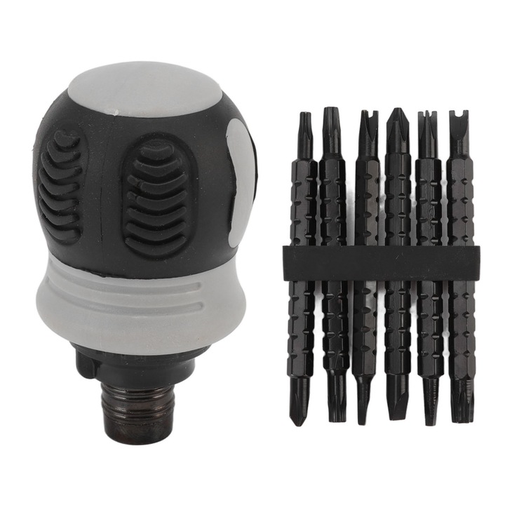 Mini csavarhúzó készlet teleszkópos nyéllel, Jormftte, 6 dupla fej, acél, hajlékony