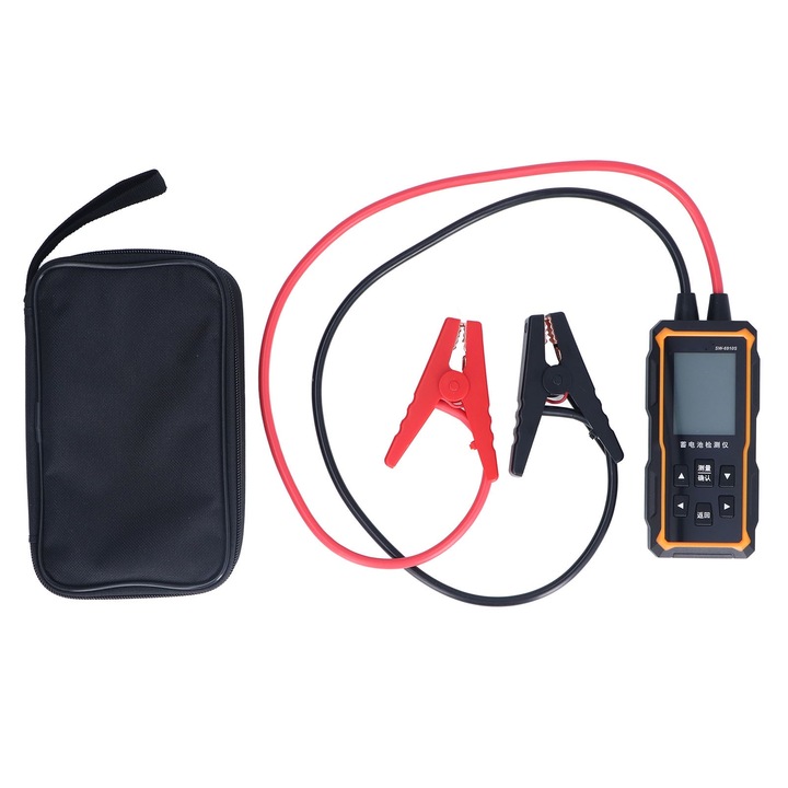 Jormftte akkumulátor tesztelő, nagy LCD képernyő, 12V 24V, fordított polaritás elleni védelem, teljesítményelemzés