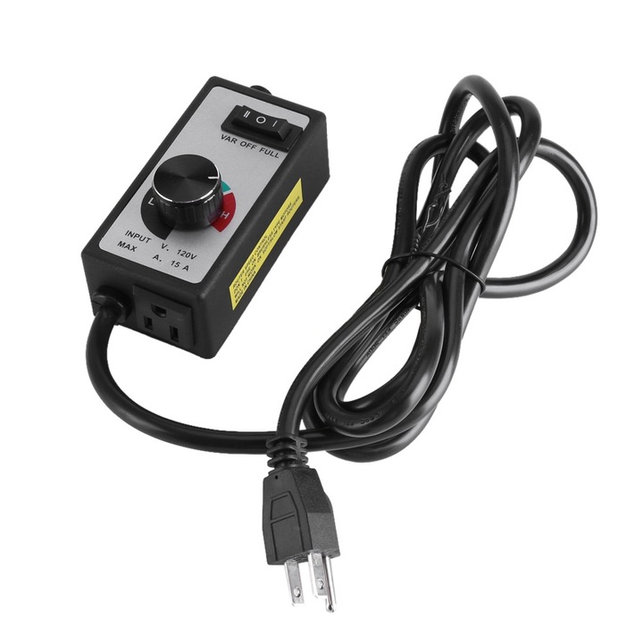 Jormftte ventilátor fordulatszám szabályozó, 120V, 15A, 3 beállítás, kis méret, könnyen használható