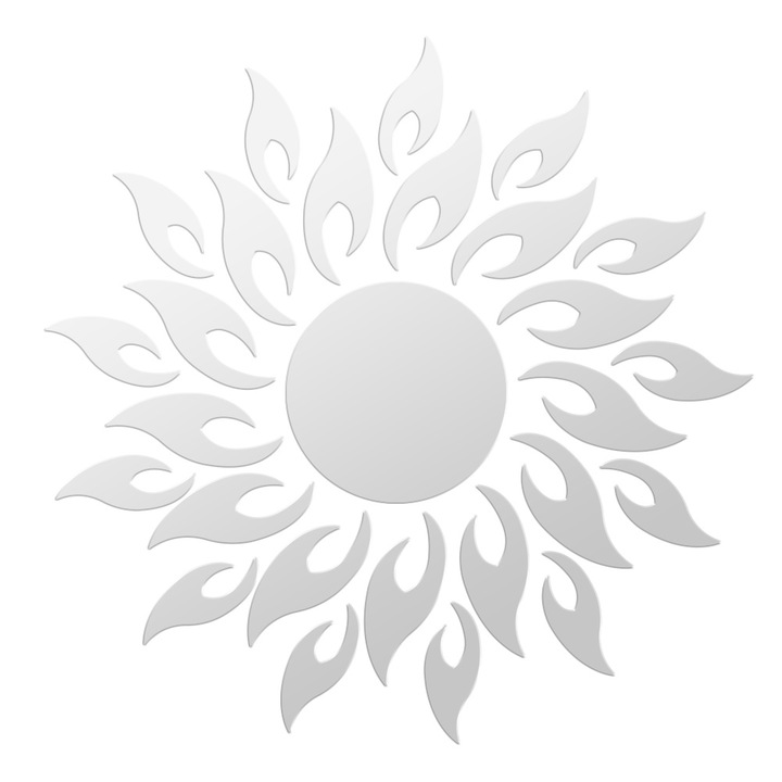 3D akril dekoratív matrica, Jormftte, napraforgó forma, tükörhatású, könnyen telepíthető, szett