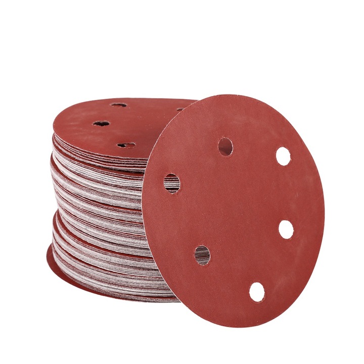 Csiszolókorongok 100 db, Jormftte, 125mm, 6 lyuk, 80-as szemcseméret, készlet