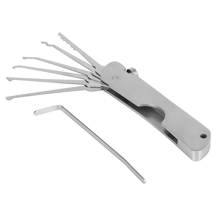 Lakatnyitó szerszámkészlet, Jormftte, 6 az 1-ben, rozsdamentes acél, hordozható