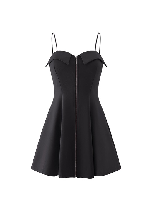 Rovid Jormftte ruha, polieszter, Fekete, L