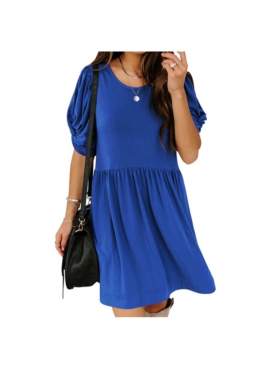 Alkalmi ruha, Jormftte, pliszírozott, zsebes, tengerészkék, poliészter-műselyem-spandex, XL INTL