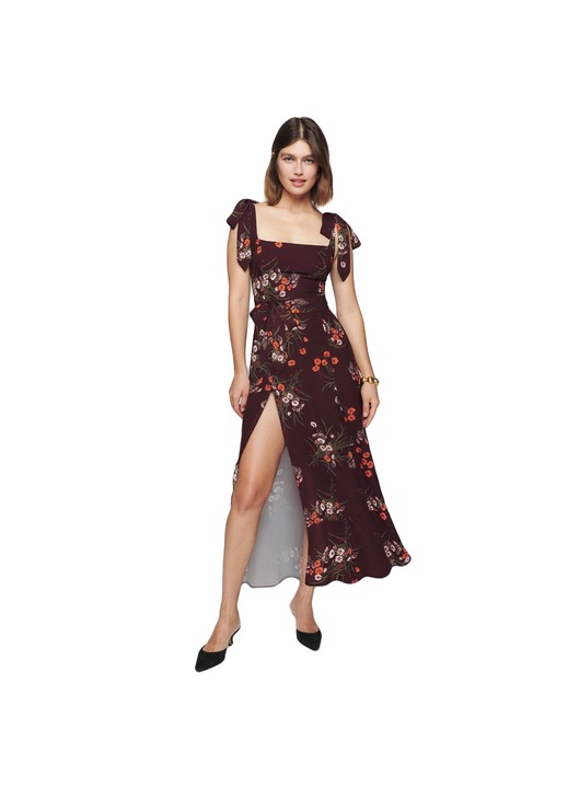 Női ruha, Jormftte, fűzős pántos, mellrészen felsliccelt, barna, poliészter, L INTL