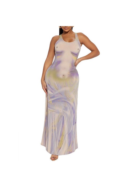 Maxi ruha, Jormftte, vízesés dekoltázs, pliszírozott, lila