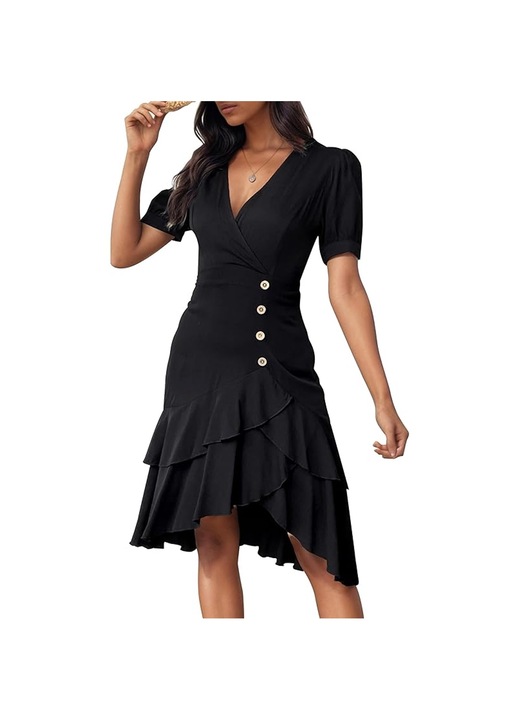 Női ruha, Jormftte, nyári, fekete, XL INTL