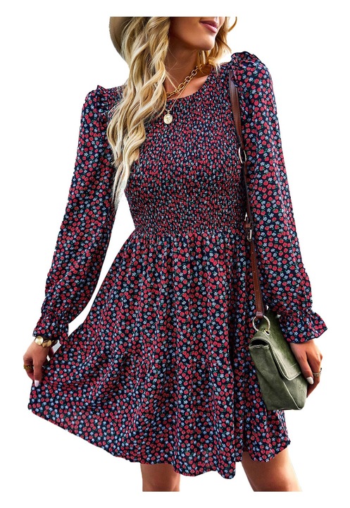 Női ruha Jormftte, hosszú ujjú, átlátszó modell, többszínű, poliészter szál, L INTL