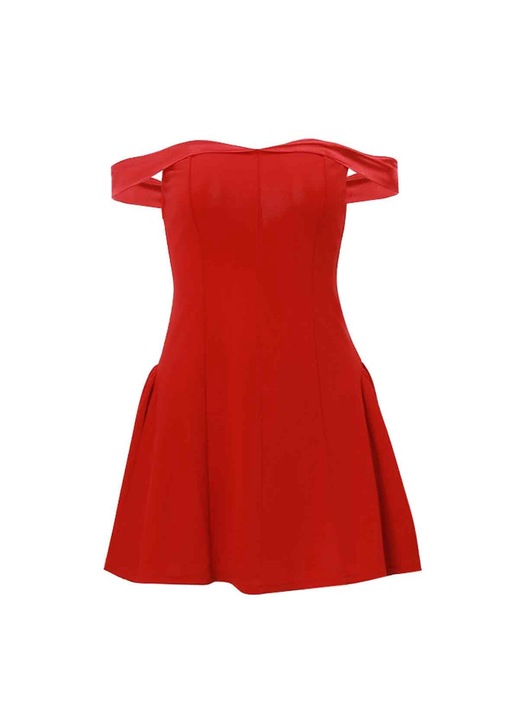 Esküvői ruha, Jormftte, félvállas, magas derék, piros, ujjatlan