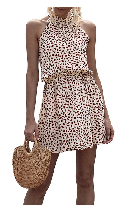 Jormftte ujjatlan nyomtatott ruha, narancssárga, rugalmas anyag, L INTL