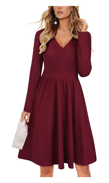 Jormftte ruha, alkalmi, hosszú ujjú, V-nyakú, poliészter anyag, M INTL