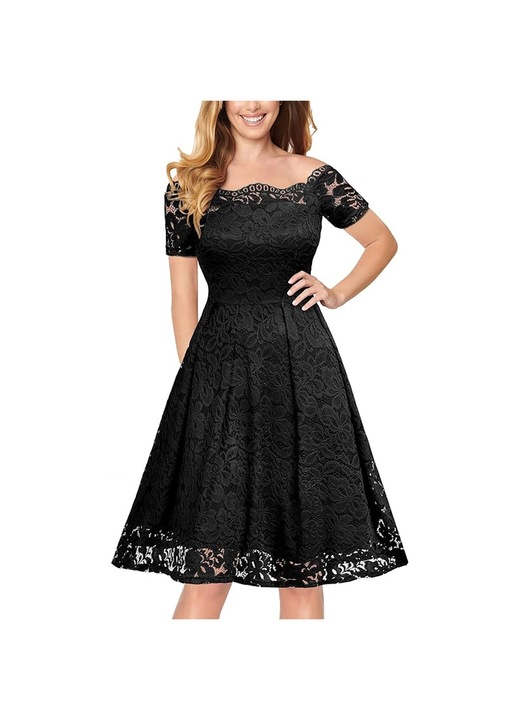 Jormftte női sifon ruha, fekete, XL INTL