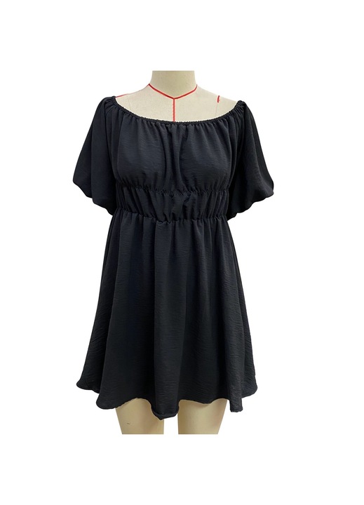 Ruha, Jormftte, puffos ujjú, alkalmi, fekete, műselyem