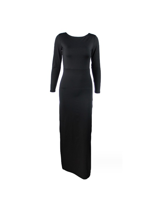 Jormftte ruha, hosszú ujjú, fekete, poliészter, egyszínű