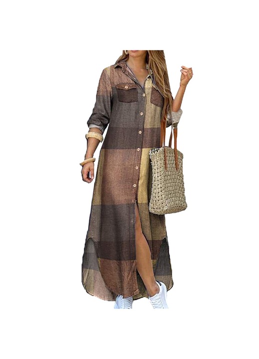 Ruha, Jormftte, ing, hosszú ujjú, khaki, kockás