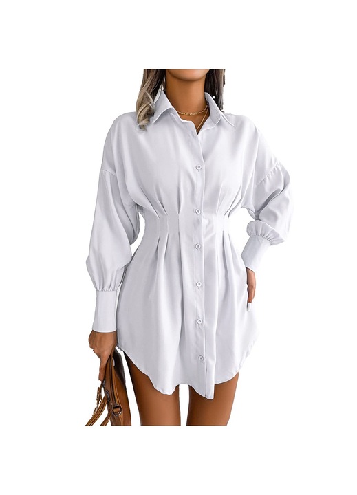 Jormftte alkalmi ruha, lámpás ujjú, fehér, ősz-tél