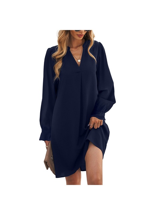 Esküvői ruha, Jormftte, sifonból, ujjatlan, térdig érő, kék, rugalmas anyag