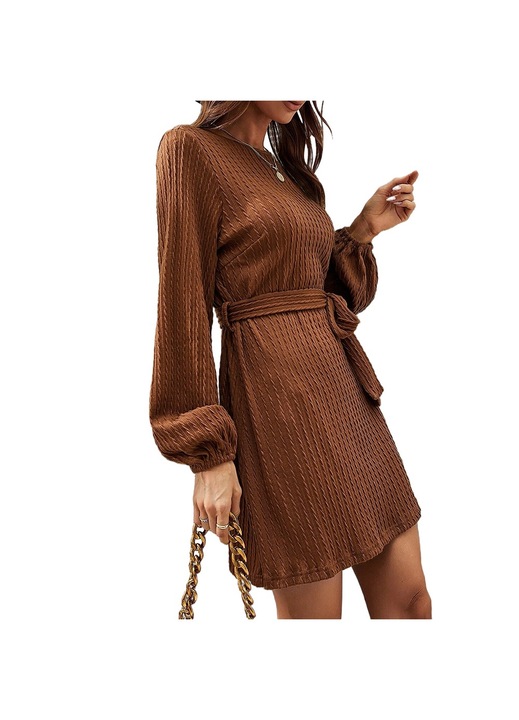 Női ruha Jormftte, kötött, hosszú ujjú, barna, XL INTL