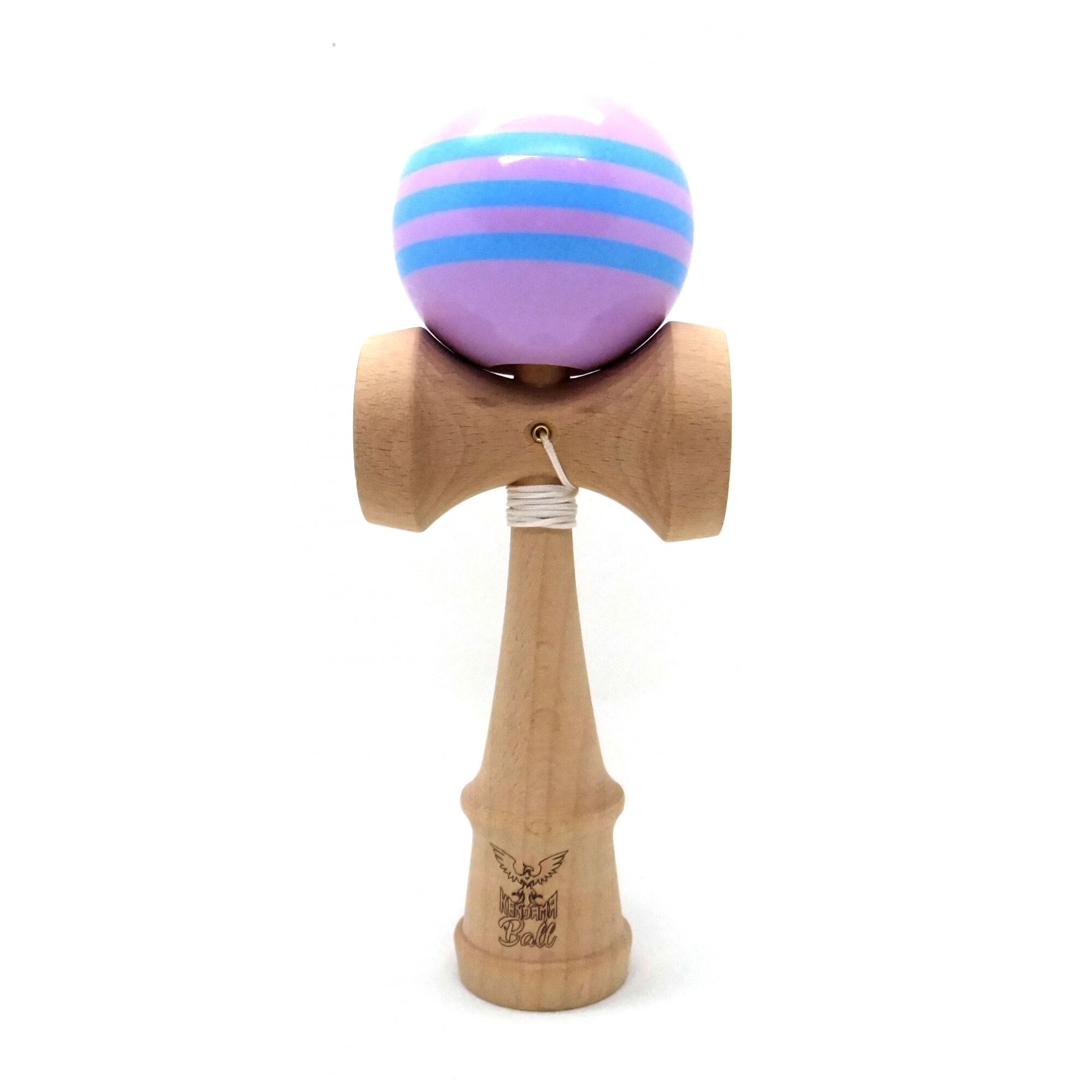 Joc de indemanare Kendama Ball Stripes Mov/Bleu