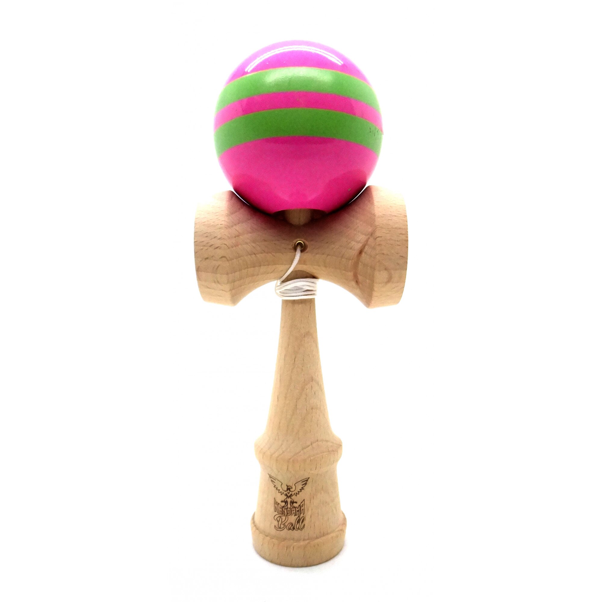 Joc de indemanare Kendama Ball Stripes Roz/Verde