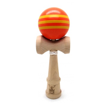 Joc de indemanare Kendama Ball Stripes Portocaliu si Galben Joc de indemanare Kendama Ball Stripes Portocaliu si Galben