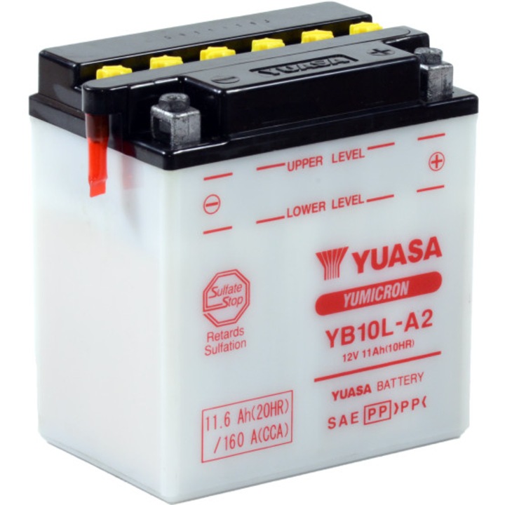 Yuasa YB10L-A2 hagyományos akkumulátor savcsomag nélkül MBHR_32YB10LA2