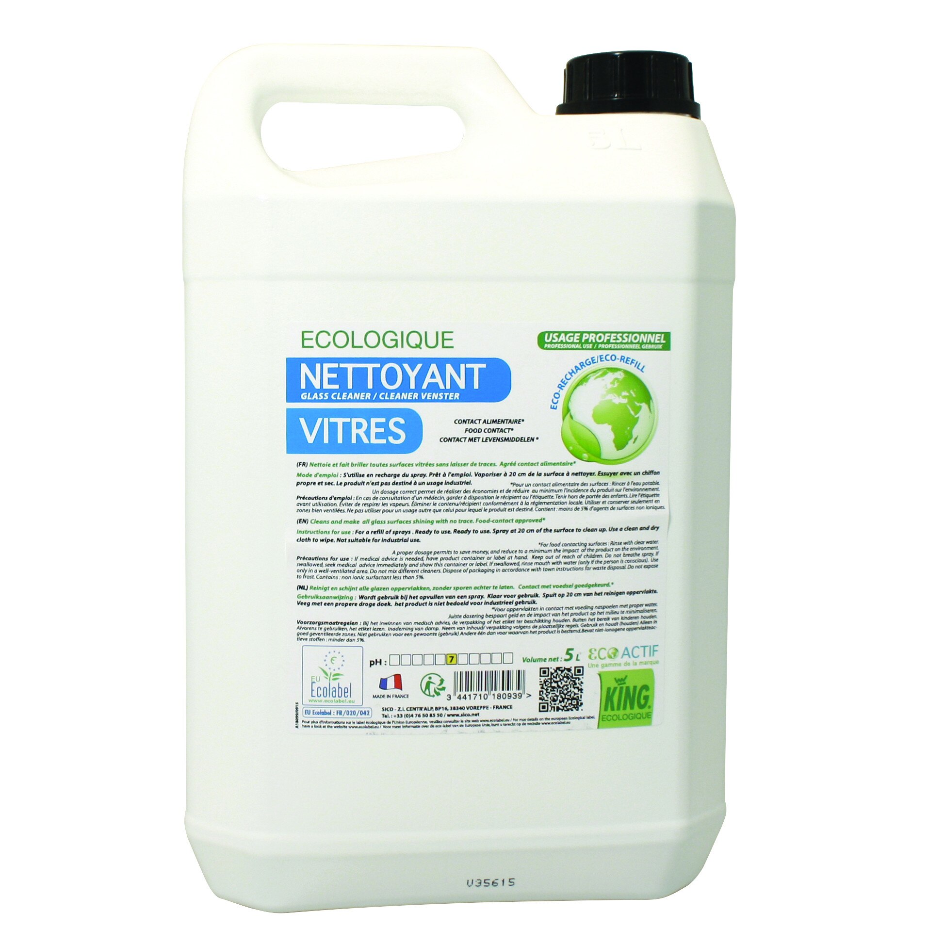 Spray ecologic pentru curatarea geamurilor, Ecolabel, 5L