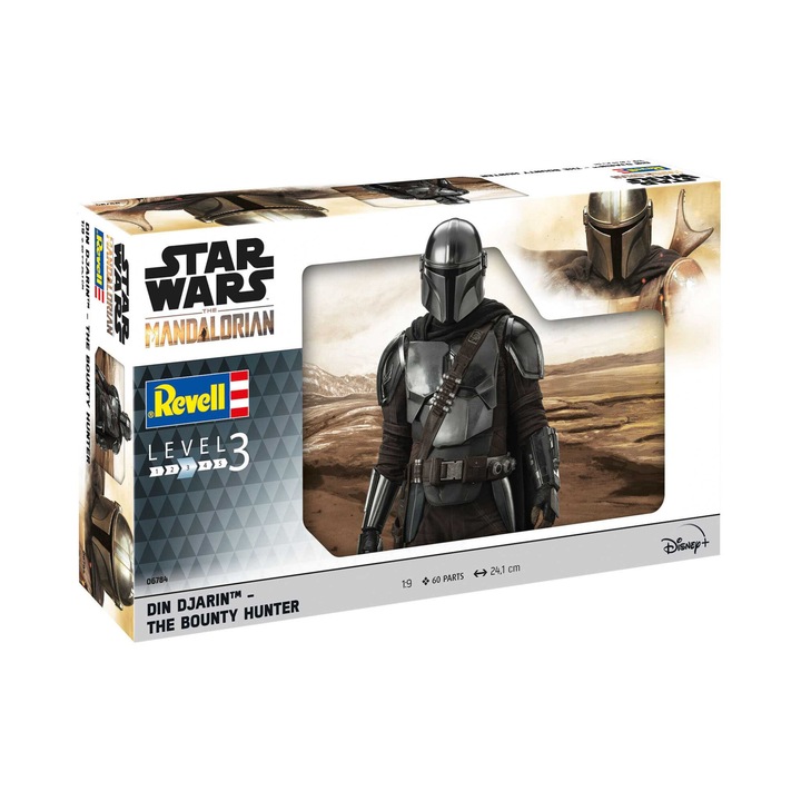 Set de construit Revell Star Wars Mandalorian 1:9, 60 piese, 24.1x25.8x24.5cm