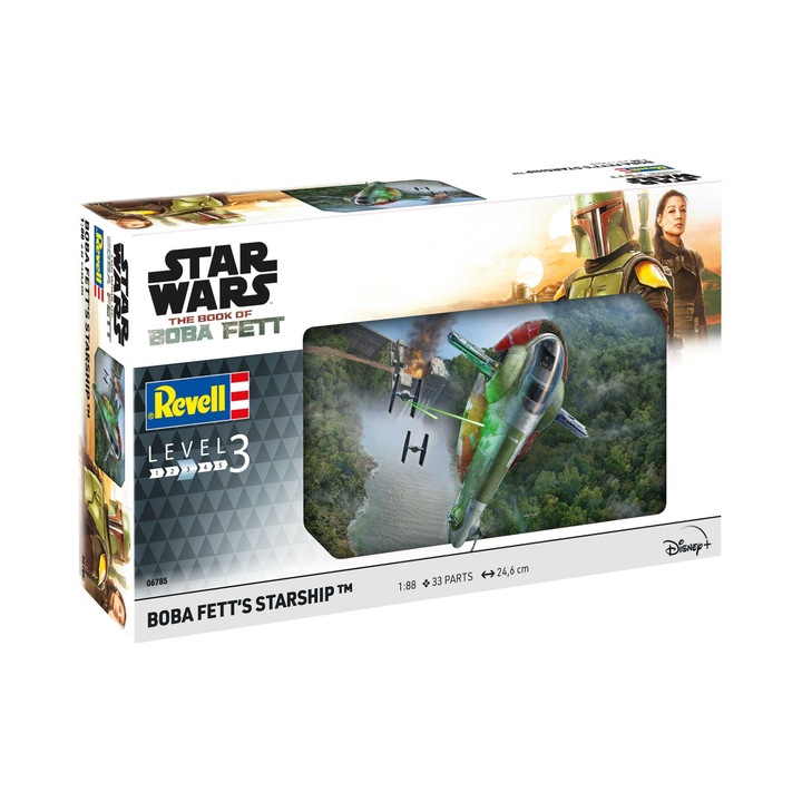 Model plastic Revell Star Wars - Nava lui Boba Fett, 1:88, 33 piese, 24,6x22,3x8,4cm