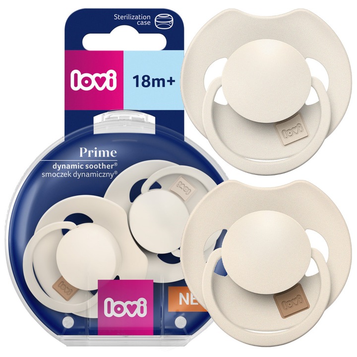 Комплект 2 силиконови залъгалки LOVI Prime 0-6 месеца, динамичен дизайн, антиалергични