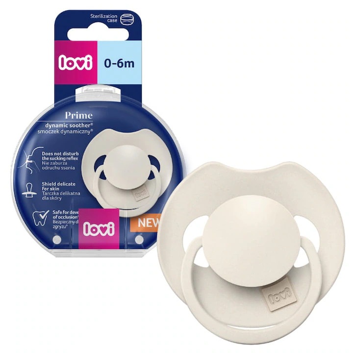 Suzeta din silicon, LOVI, 0-6 luni, design dinamic, cocos, antialergic