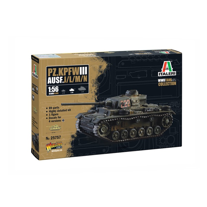 Model de tanc 25757, Italeri, Plastic, 1:56, 12.2 cm