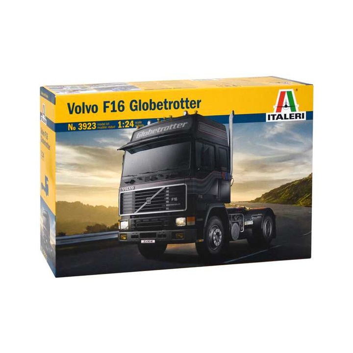 Kit model camion Italeri Volvo F-16 Globetrotter, 1:24, 24cm, dificultate 5, recomandat pentru copii de la 14 ani