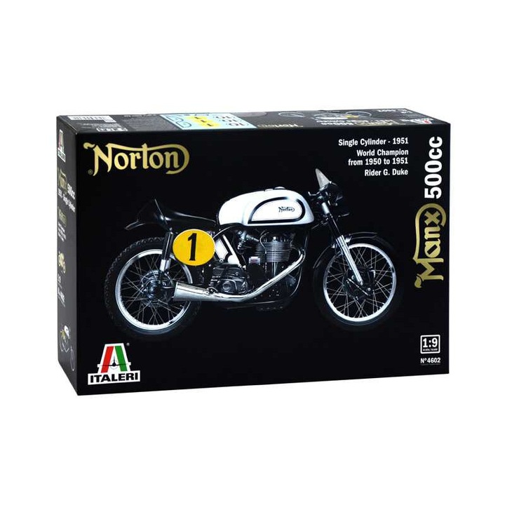 Model motorka Italeri 4602 Norton Manx 500cc 1951, 1:9, 220mm, dificultate 5