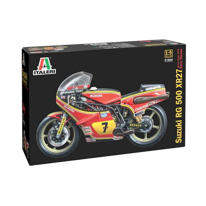 Italeri Suzuki RG 500 játékmotorkerékpár, méretarány 1:9, 215 mm, 5-ös nehézségi fokozat, fém, többszínű, 14+ év