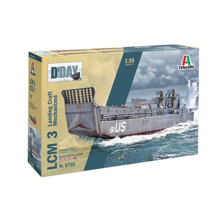 Navomodele de construit LCM3, Italeri, 1:35, 43.5cm, dificultate 4, 3 figurine