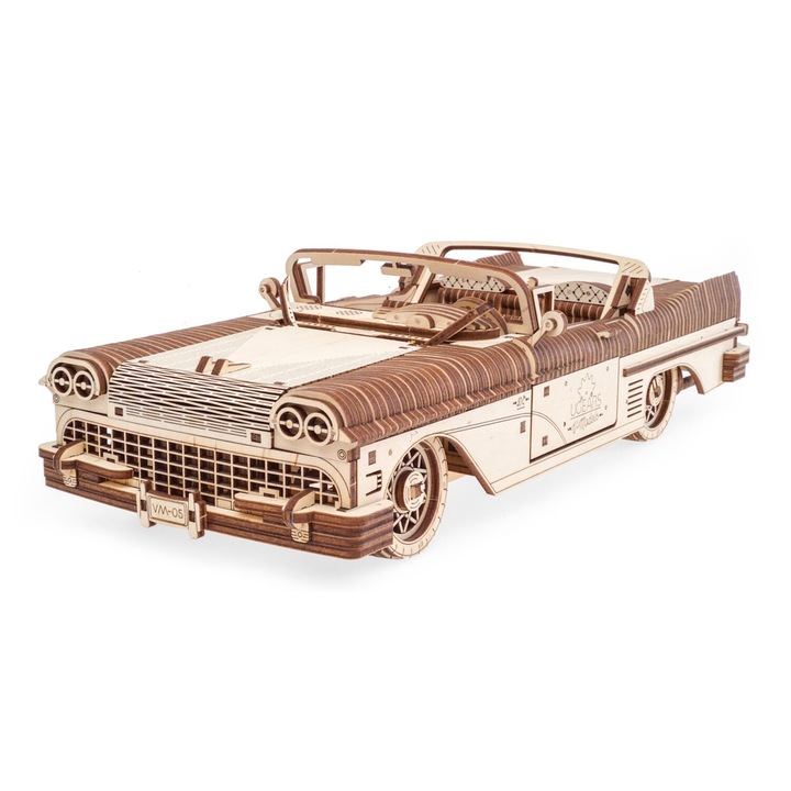 3D puzzle UGEARS Cabriolet VM-05, 735 db, fa, 3x15,7x9,3 cm