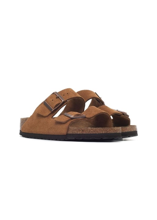 Papuci dama Arizona Leve Mink, Birkenstock, Piele naturala, Maro