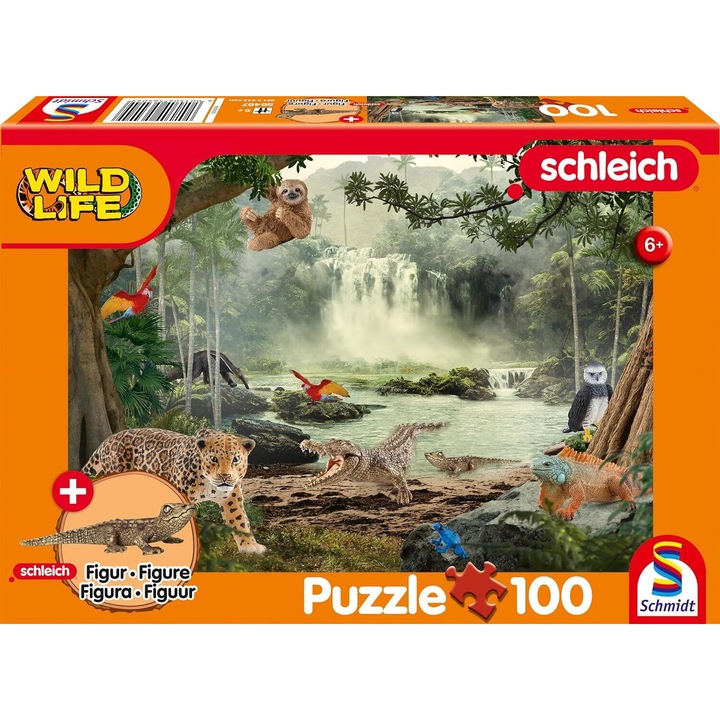 Schmidt 100 db-os Schleich puzzle figurával - Wild life in the rainforest (56467)