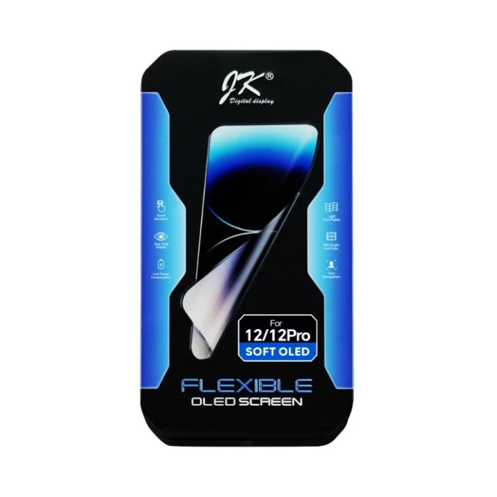 Display SOFT OLED JK pentru Apple iPhone 12 | iPhone 12 Pro, kit complet, 3D Touch, True Tone