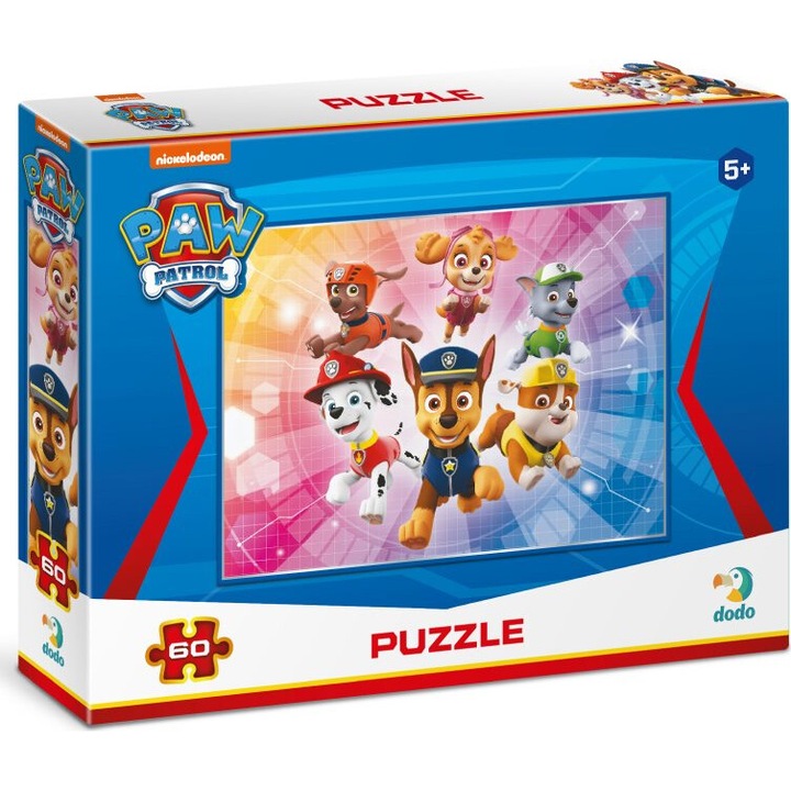 Puzzle Dodo Patrula catelusilor, 60 piese, 32x23cm