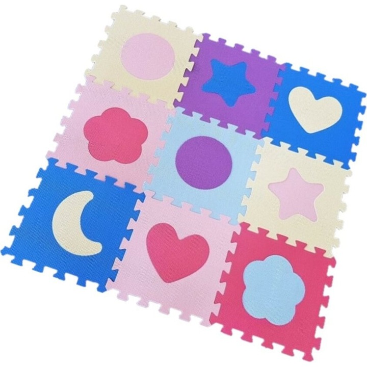 Hab kirakó, Alltoys, pasztell formák, 30x30cm, 1cm vastagság, 3 év +
